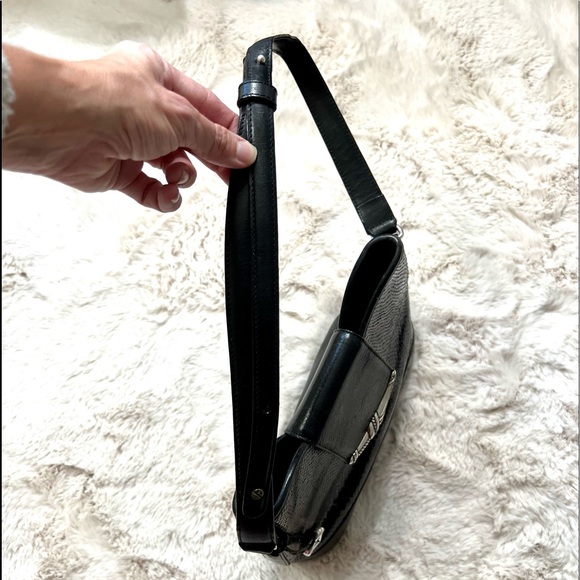 VINTAGE BRIGHTON BLACK LEATHER BAG Snake embossed - Picture 11 of 16